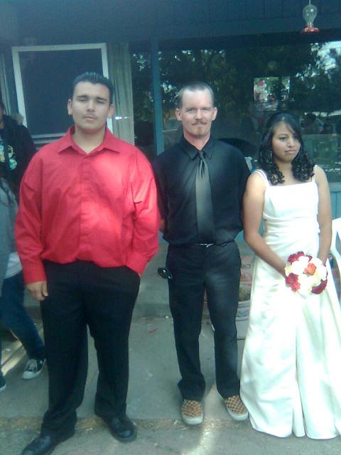 Saul and Veronica at their place in Santa Rosa California. (Yes everyone was looking at a differnt camera)