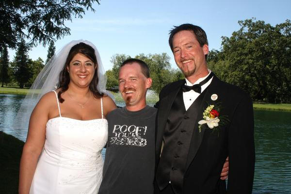Pete and Mo, married at Windsor Golf Club in Windsor California (a moment with my JOKE shirt).